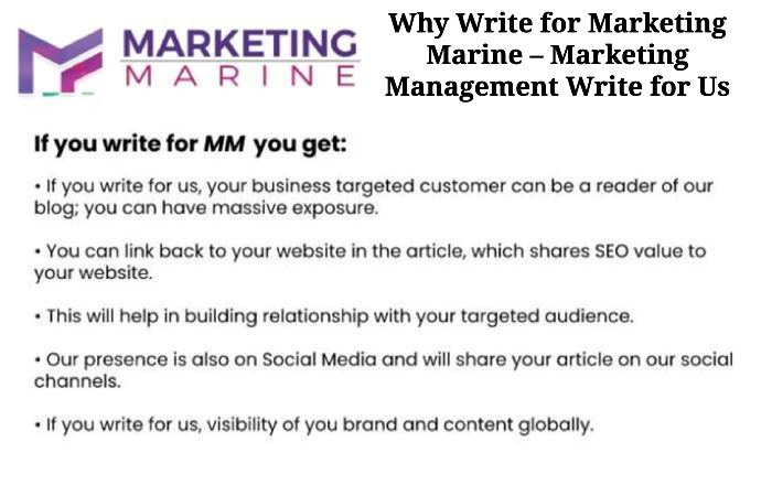 Why Write for Marketing Marine – Marketing Management Write for Us